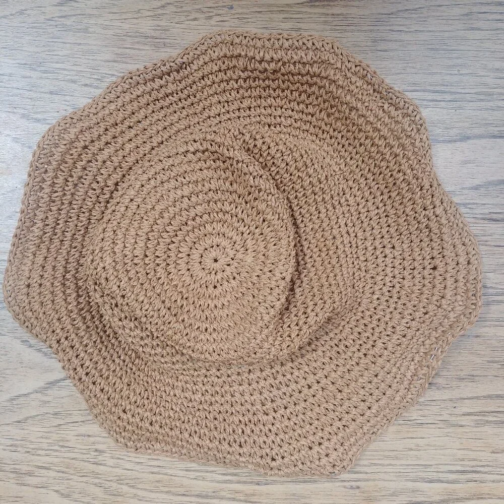 100% paper straw floppy summer sun hat wire brim